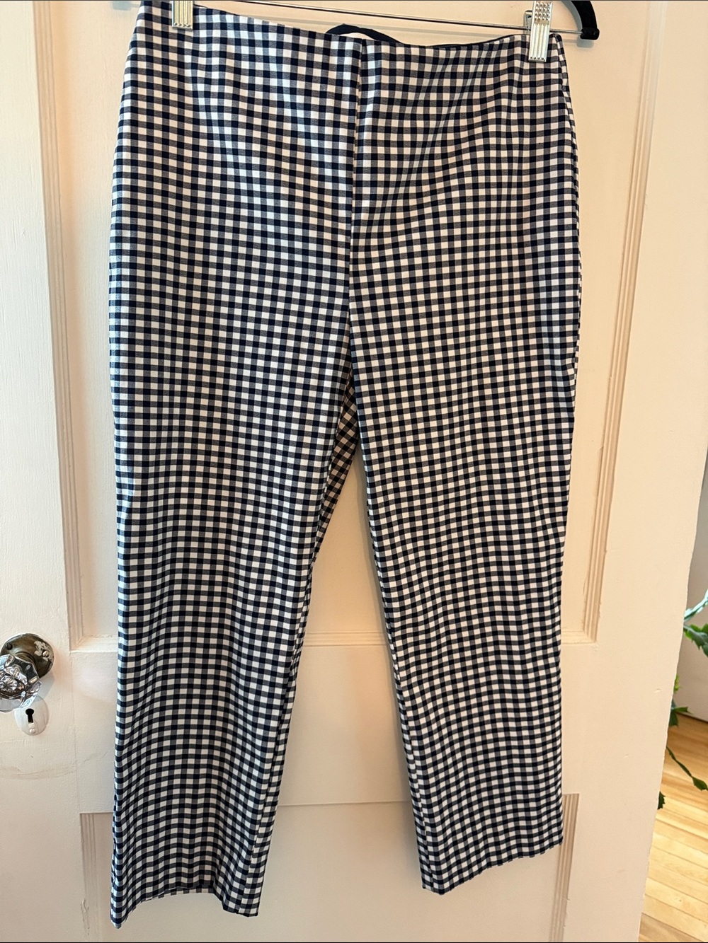 Charter Club Navy and White Gingham Trousers